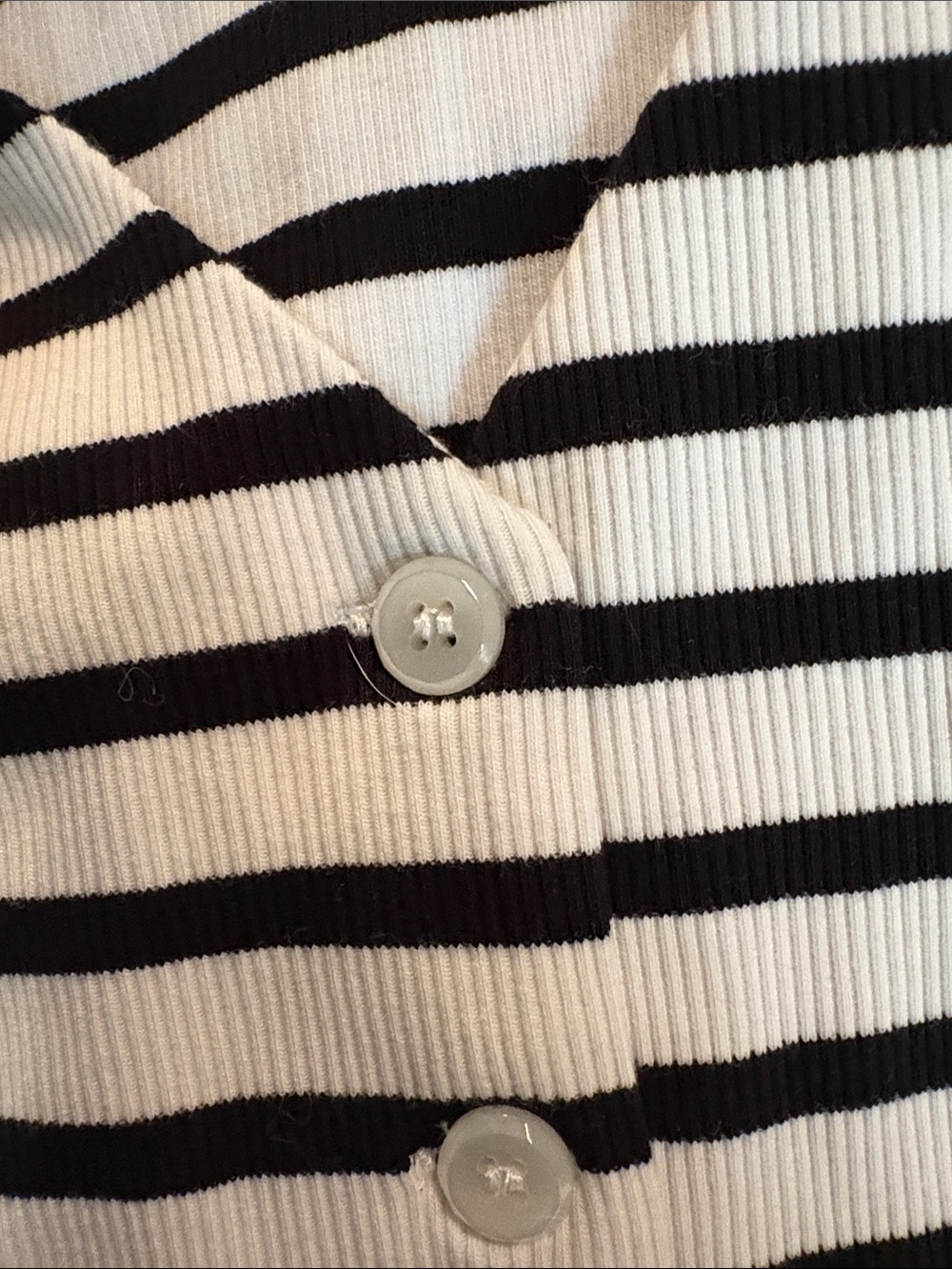 Caroline constas Vest  ribbed Black & White Striped Button-Front NWT medium - Picture 6 of 8